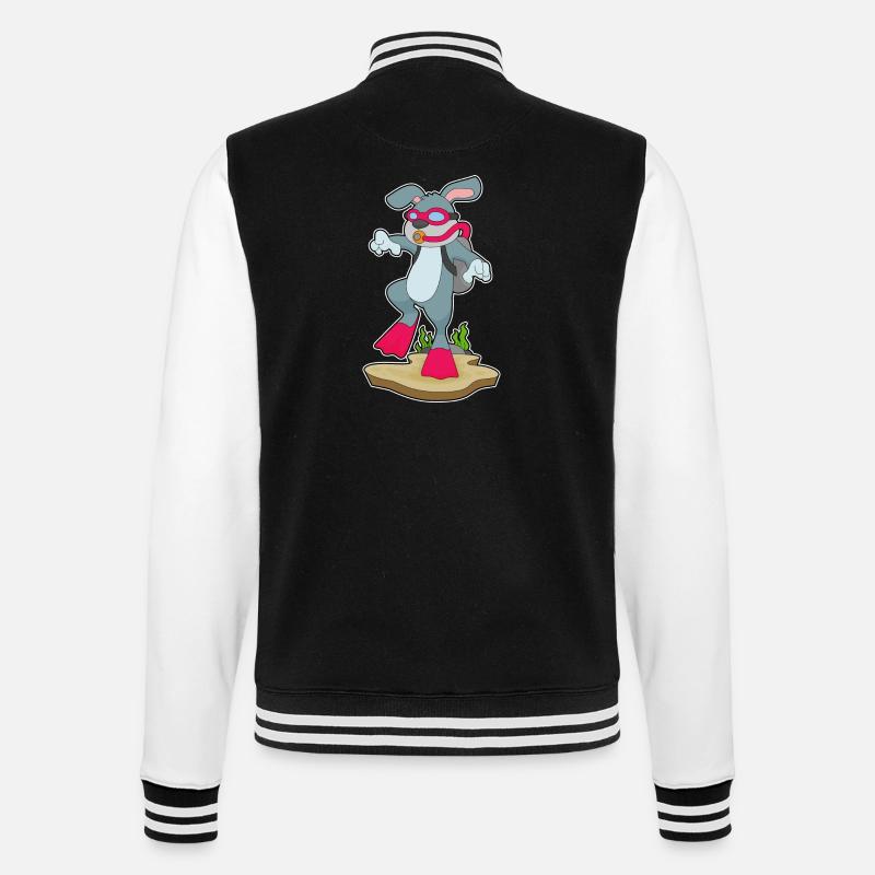 Rabbit Diver Bouteille d’oxygène Plongée - Veste Teddy - noir/blanc