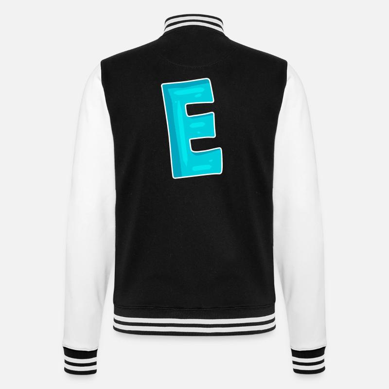 Buchstabe E Anfangsbuchstabe Zeichen - College-Sweatjacke - Schwarz/Weiß