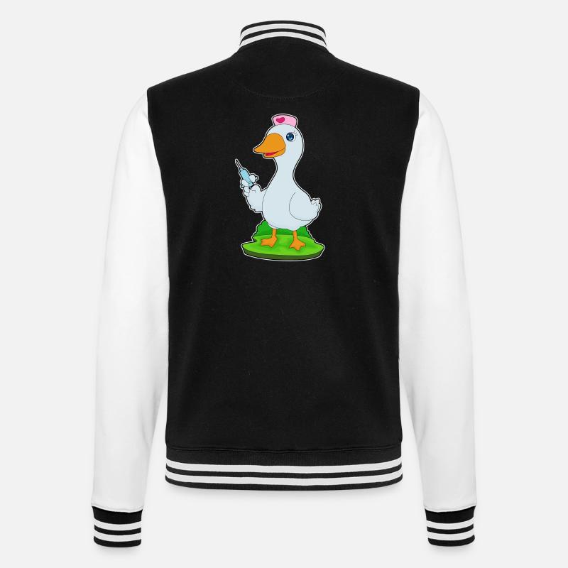 Seringue d’infirmière de canard - Veste Teddy - noir/blanc