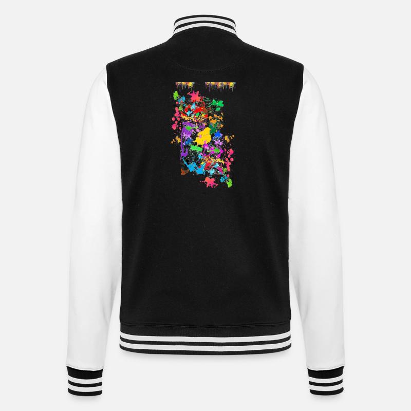 Éclaboussures de couleurs abstraites - Veste Teddy - noir/blanc