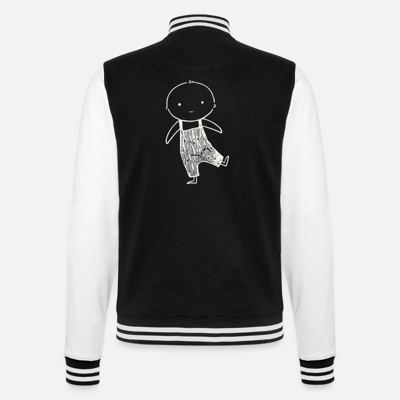 Tiny Doodle in Overalls - College Sweat Jacket - black/white