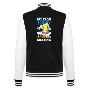 Snowboarding Snowboard Meeting Chairlift - College Sweat Jacket - black/white - Back - Marisol (170cm)
