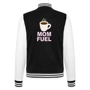 Mom Fuel – Coffee Powered Mom Design - College-Sweatjacke - Schwarz/Weiß - Hinten - Marisol (170cm)
