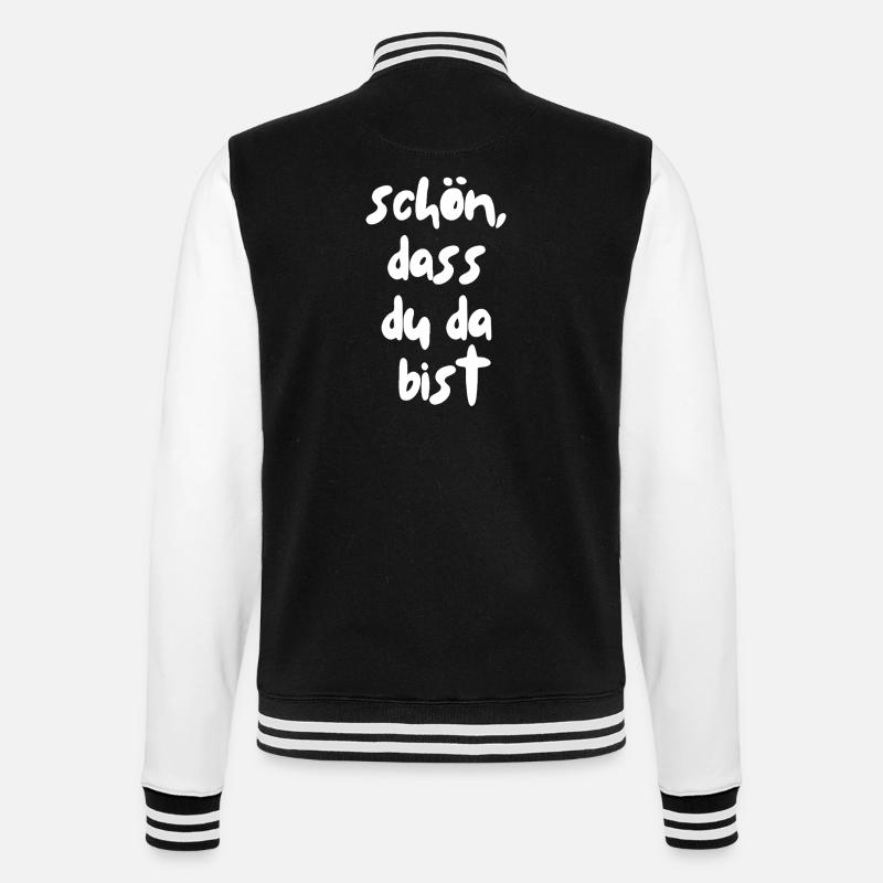 schön, dass du da bist - College-Sweatjacke - Schwarz/Weiß