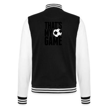 that's my game - soccer - College Sweat Jacket - black/white - Back - Marisol (170cm)