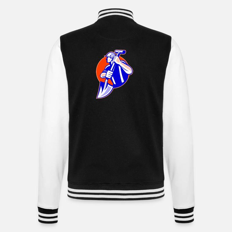 Arbeiter - College-Sweatjacke - Schwarz/Weiß