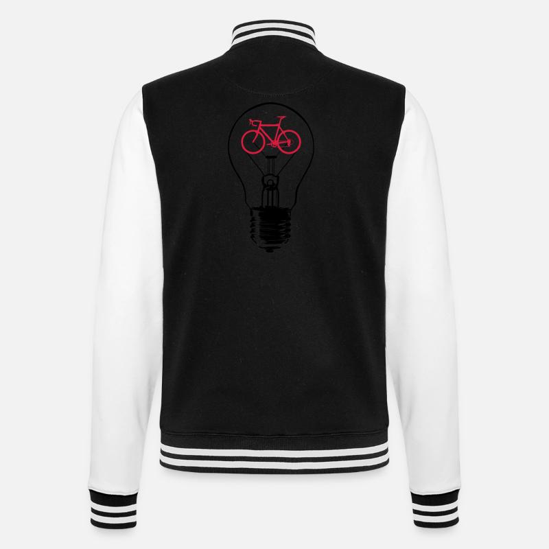Bulb / Bike - College Sweat Jacket - black/white