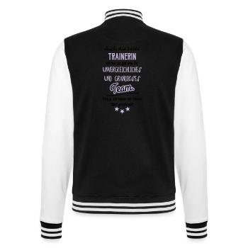 Beste Trainerin Shirt - College-Sweatjacke - Schwarz/Weiß - Hinten - Marisol (170cm)