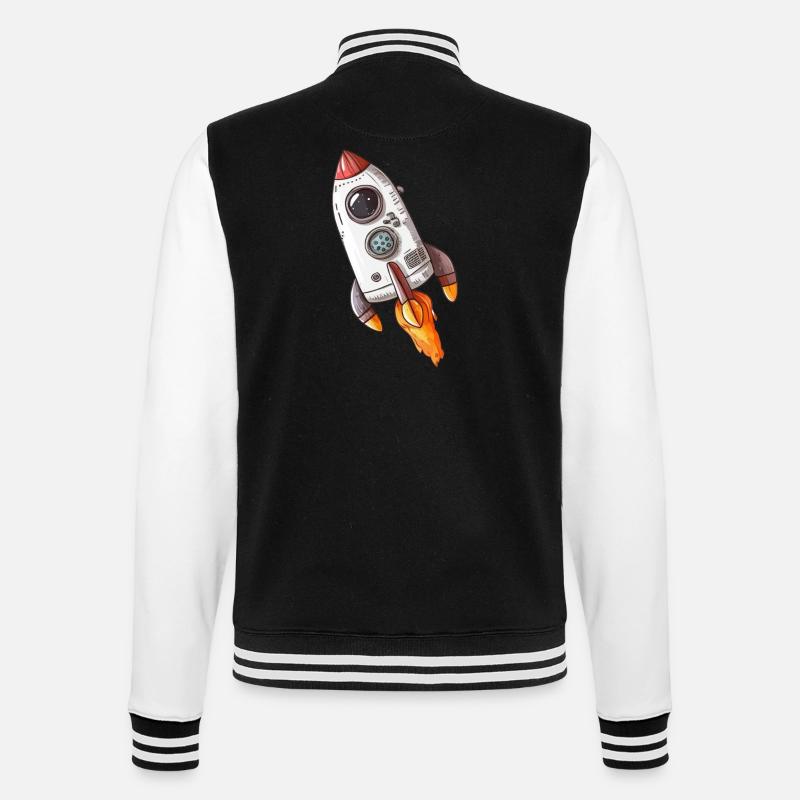 Rocket Space Space - College Sweat Jacket - black/white