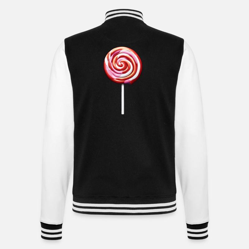 Lollipop / Lollipop / Candy / Lick / Cute - College Sweat Jacket - black/white