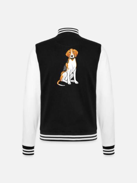 Sitting foxhound - College Sweat Jacket - black/white