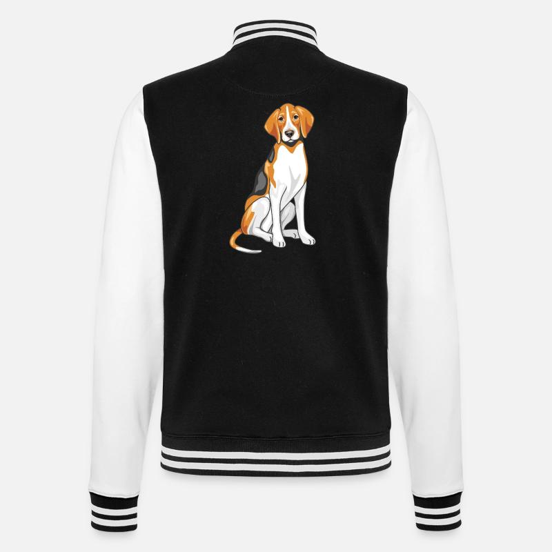 Sitting foxhound - College Sweat Jacket - black/white