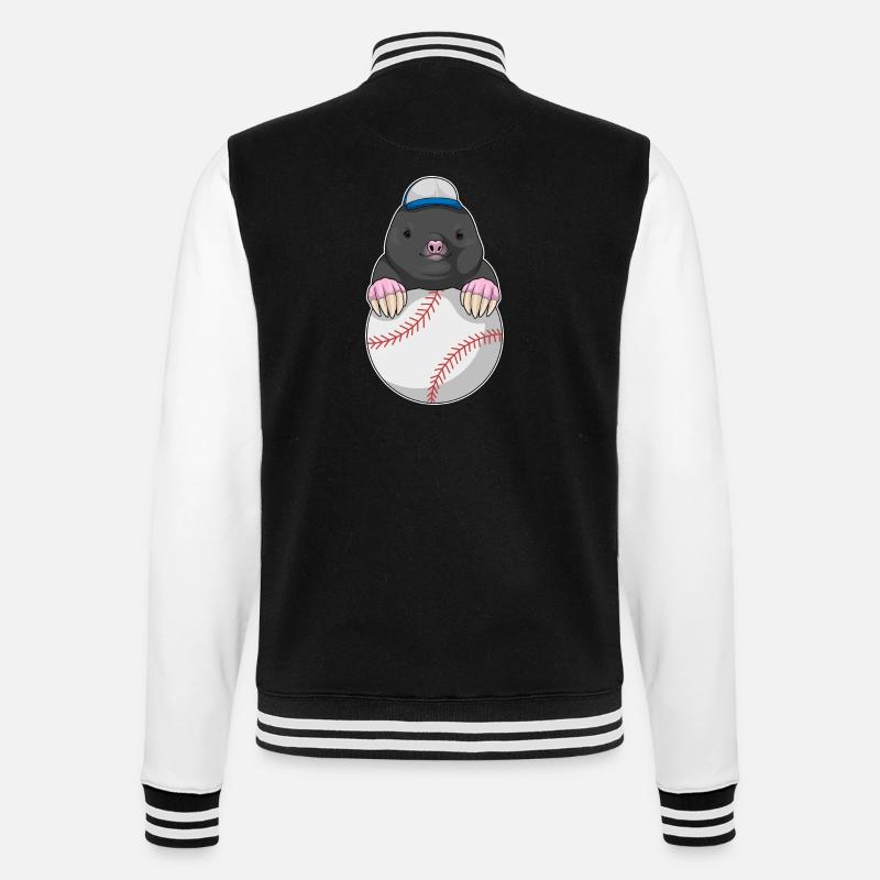 Mole Baseball - College Sweat Jacket - black/white