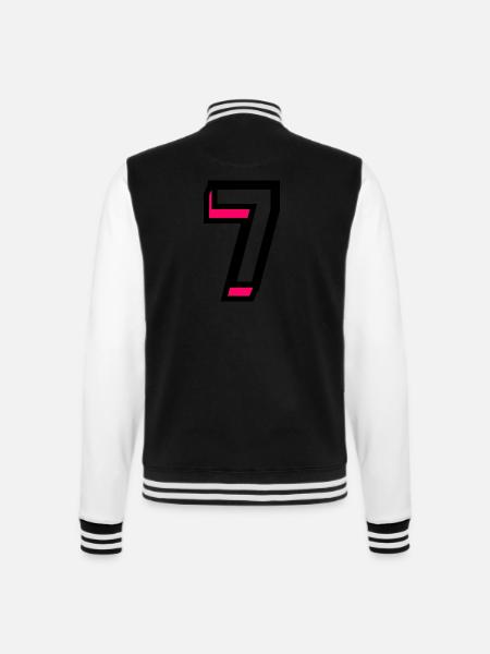 7 JAHRE. 7. JAHRESTAG. GEBURTSTAG 7 JAHRE. 7 - College-Sweatjacke - Schwarz/Weiß
