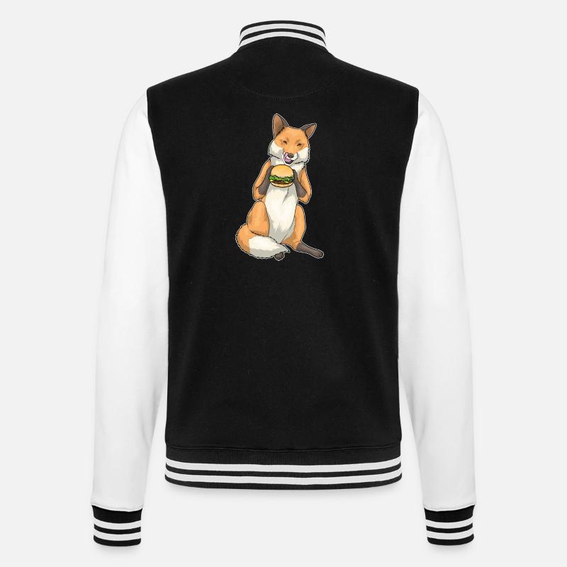 Fuchs Burger - College-Sweatjacke - Schwarz/Weiß