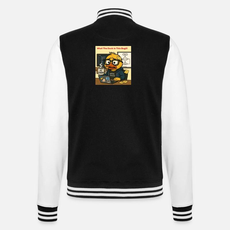 Funny Coding Duck Illustration - College Sweat Jacket - black/white