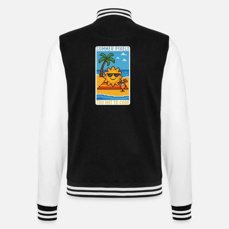 Sunny Pixels & Chill - College-Sweatjacke - Schwarz/Weiß