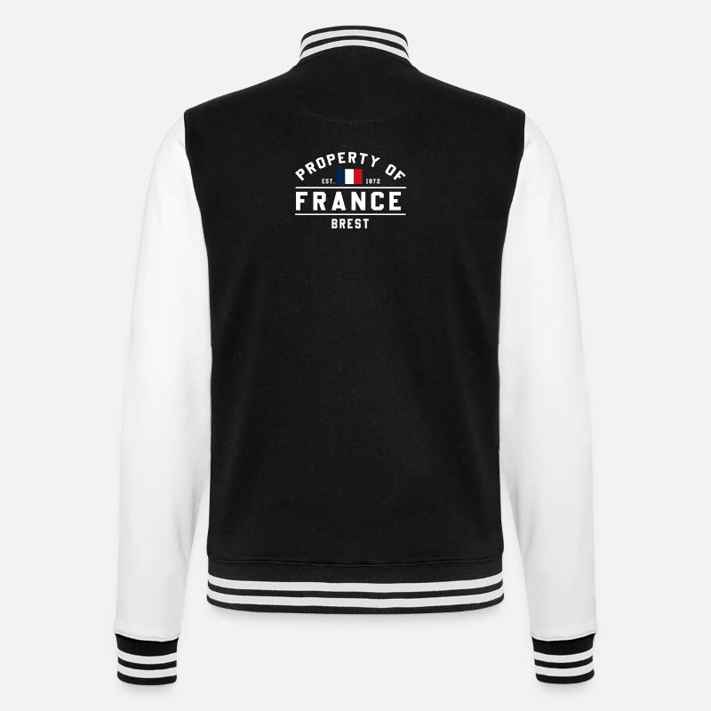 Französisches Eigentum Brest Logo - College-Sweatjacke - Schwarz/Weiß