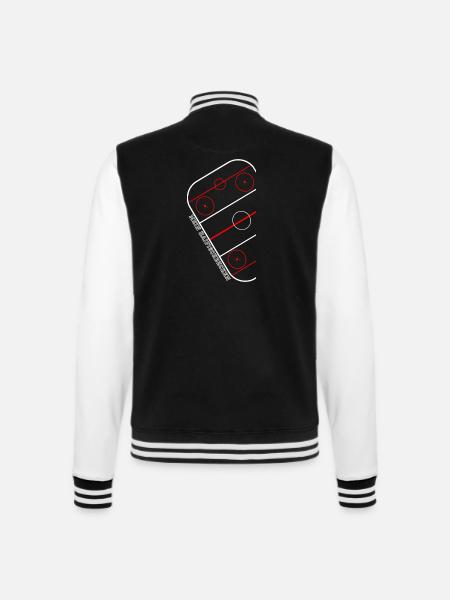 Eishockey court Haifischbecken - College-Sweatjacke - Schwarz/Weiß