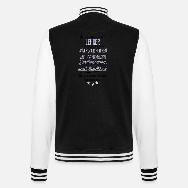 Bester Lehrer Tasse - College-Sweatjacke - Schwarz/Weiß