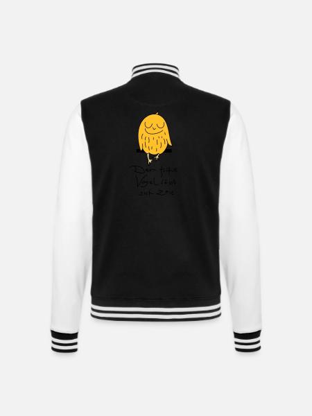 Früher Vogel lässt sich Zeit - College-Sweatjacke - Schwarz/Weiß