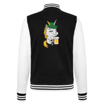 Party Einhorn Bier trinken - College-Sweatjacke - Schwarz/Weiß - Hinten - Marisol (170cm)