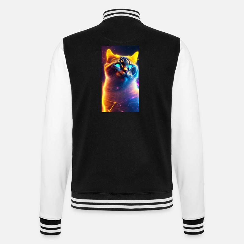 AstroCat Orange Version - College-Sweatjacke - Schwarz/Weiß