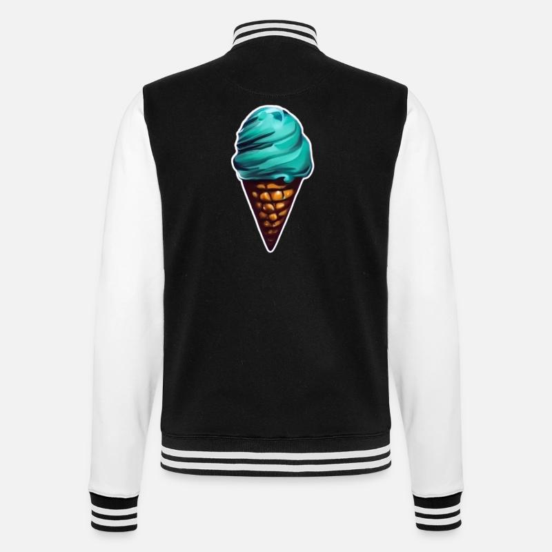 Creamy ice cream in his Cornet - College Sweat Jacket - black/white