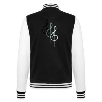 Musik Notenschlüssel Note Melodie Musiknote Sound - College-Sweatjacke - Schwarz/Weiß - Hinten - Marisol (170cm)