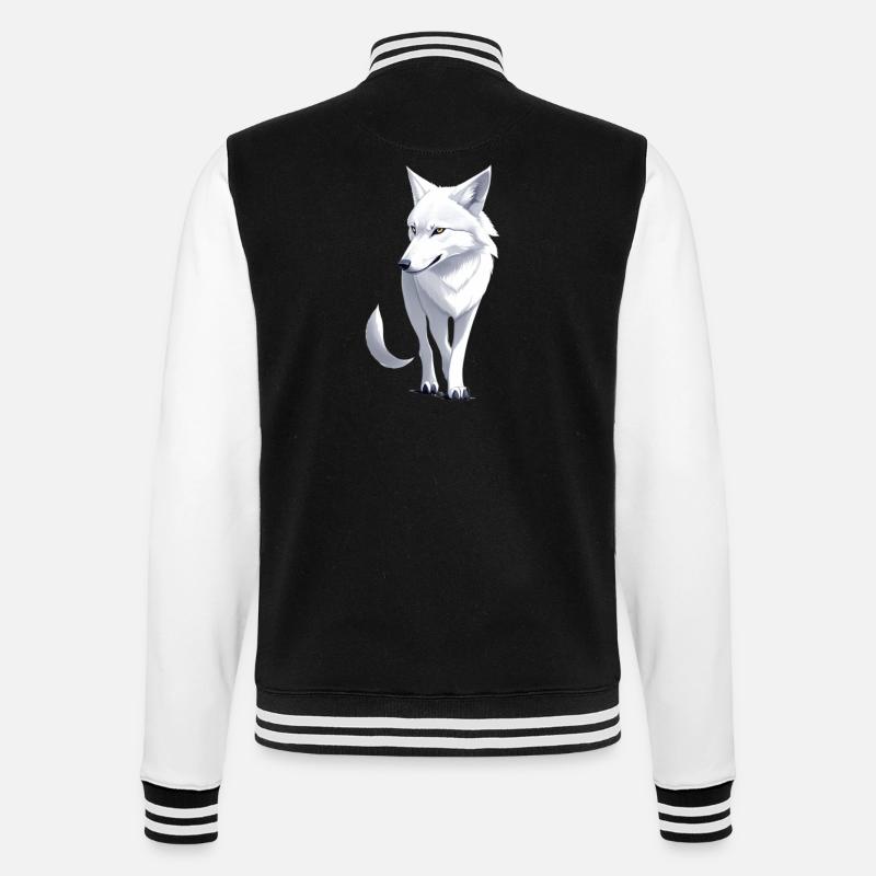 Weißer Wolf - College-Sweatjacke - Schwarz/Weiß