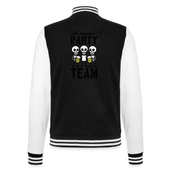 Skelett Bier Party Team - College-Sweatjacke - Schwarz/Weiß - Hinten - Marisol (170cm)