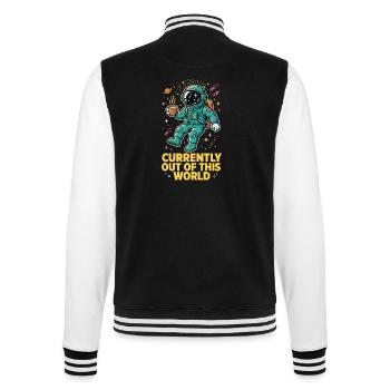 Astronaut with coffee in space - College Sweat Jacket - black/white - Back - Marisol (170cm)