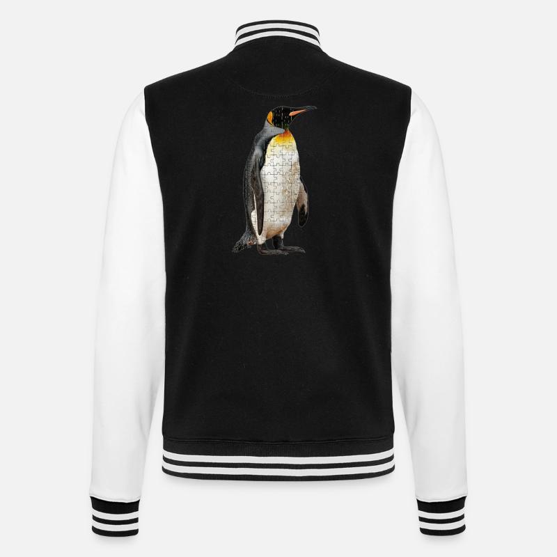 Pinguin - College-Sweatjacke - Schwarz/Weiß