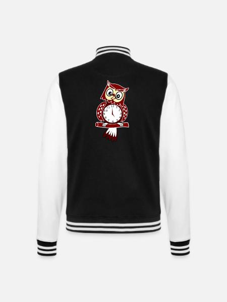 uhr zeit watch clock time hourglass sanduhr58 - College-Sweatjacke - Schwarz/Weiß