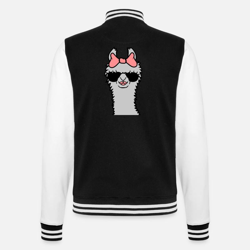 Mama Llama sunglasses cool - College Sweat Jacket - black/white