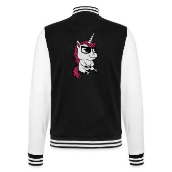 Cool Sunglasses Unicorn Comic - College Sweat Jacket - black/white - Back - Marisol (170cm)