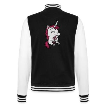 Boba Tee trinkendes Einhorn - College-Sweatjacke - Schwarz/Weiß - Hinten - Marisol (170cm)