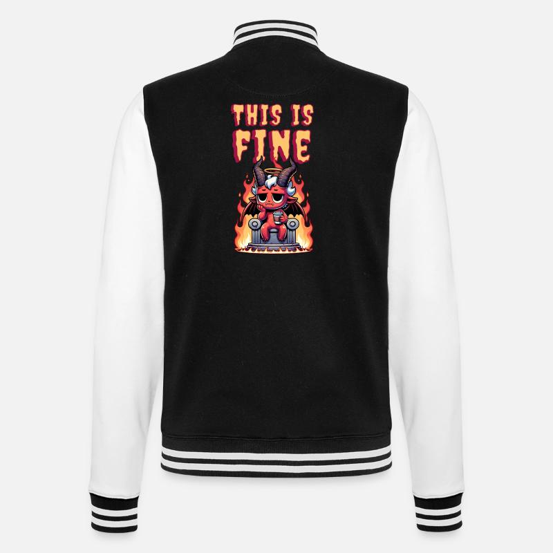 diable mignon avec du café | c’est un bon mème - Veste Teddy - noir/blanc