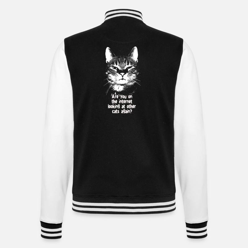 Internet-Katze - College-Sweatjacke - Schwarz/Weiß