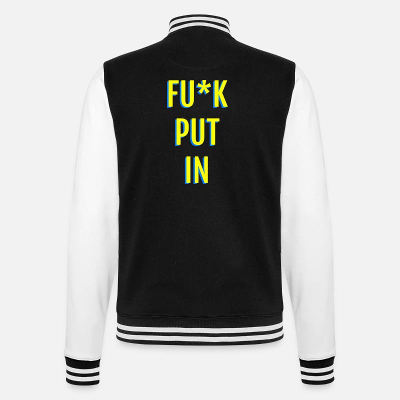 Provocative neon text graphics - College Sweat Jacket - black/white