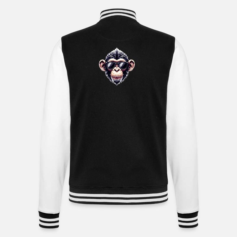 Affe Brille Polygon - College-Sweatjacke - Schwarz/Weiß