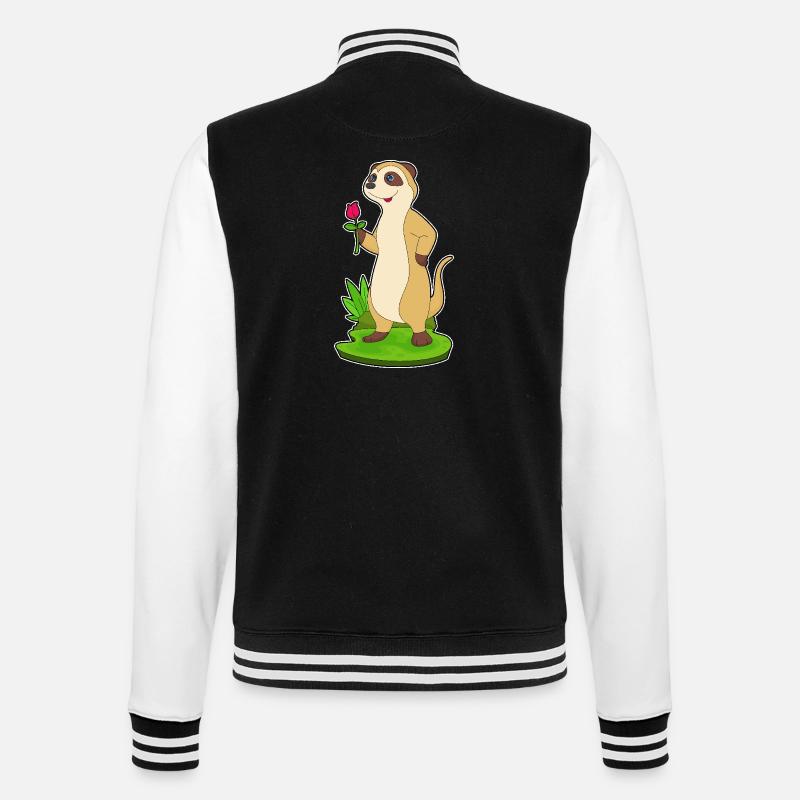 Suricate Rose Fleur - Veste Teddy - noir/blanc