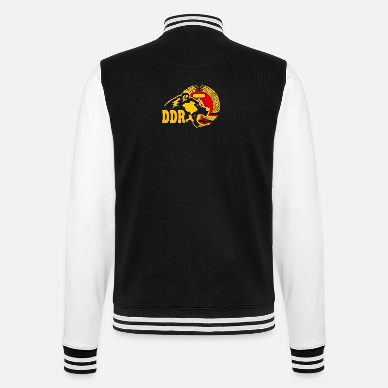 DDR - College-Sweatjacke - Schwarz/Weiß