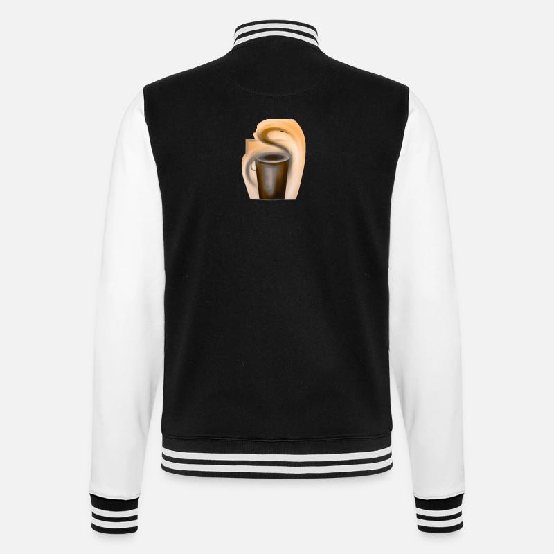 Täglich dampfender Kaffee - College-Sweatjacke - Schwarz/Weiß