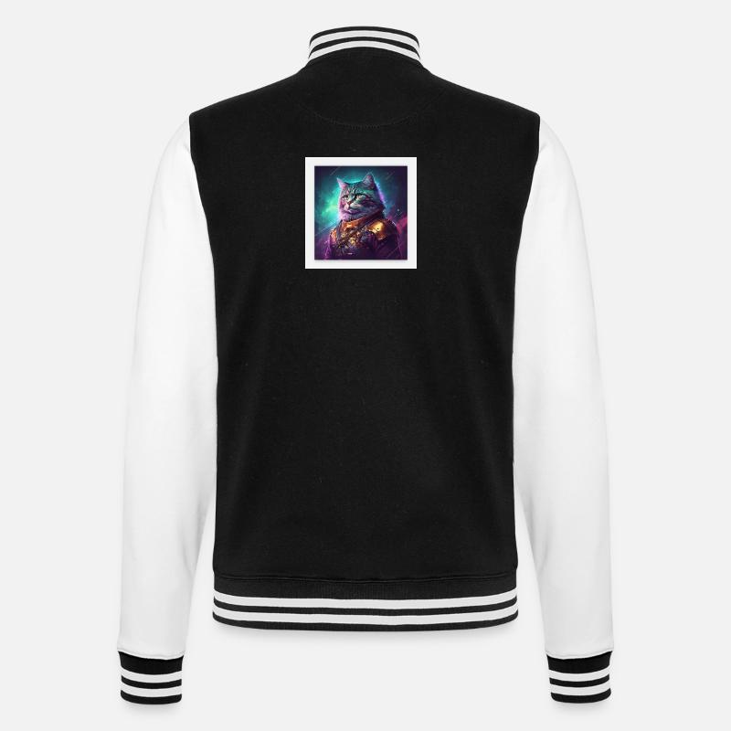 Der Herrscher der Galaxy ist eine Katze - College-Sweatjacke - Schwarz/Weiß