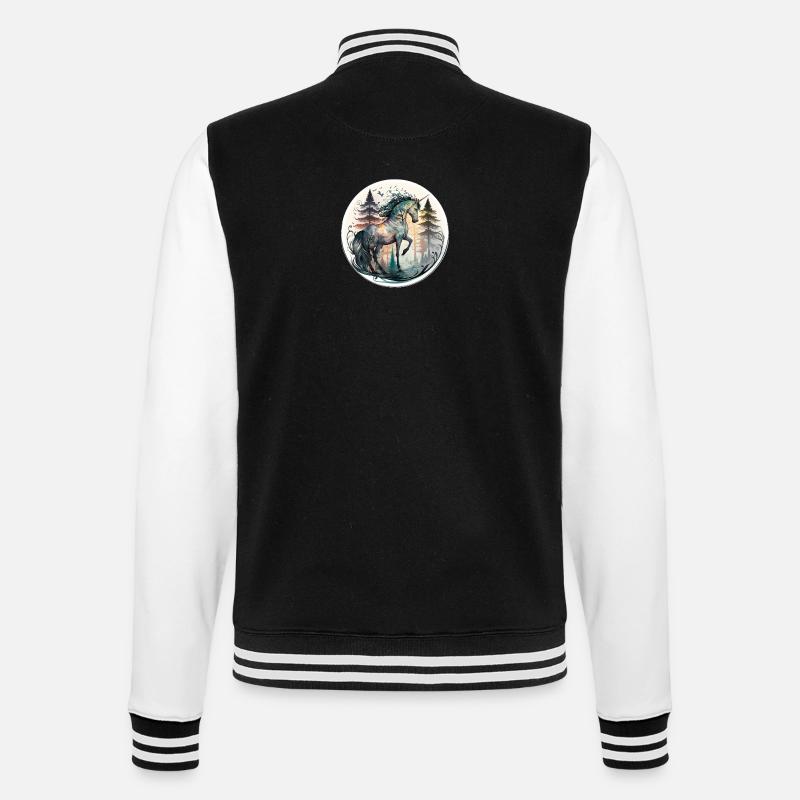 Getarntes Einhorn - College-Sweatjacke - Schwarz/Weiß