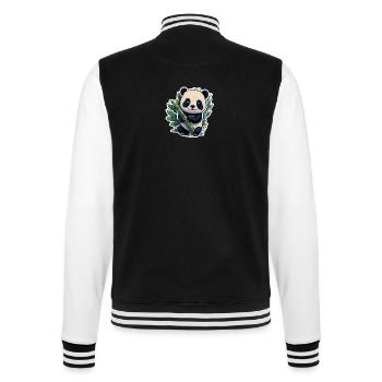 Cute Panda with Bamboo - College-Sweatjacke - Schwarz/Weiß - Hinten - Marisol (170cm)