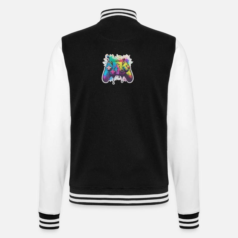 Gaming Controller Rainbow Splash - College-Sweatjacke - Schwarz/Weiß
