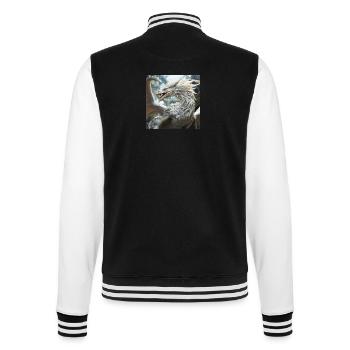 Weißer Drache - College-Sweatjacke - Schwarz/Weiß - Hinten - Marisol (170cm)