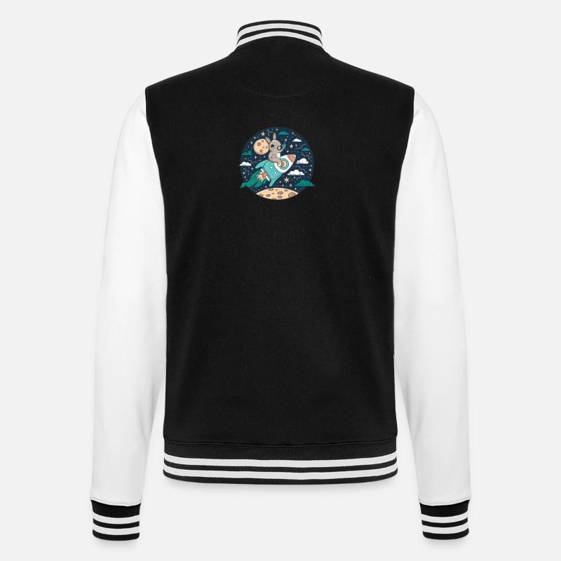 Moonbound Bunny Rocket - College Sweat Jacket - black/white